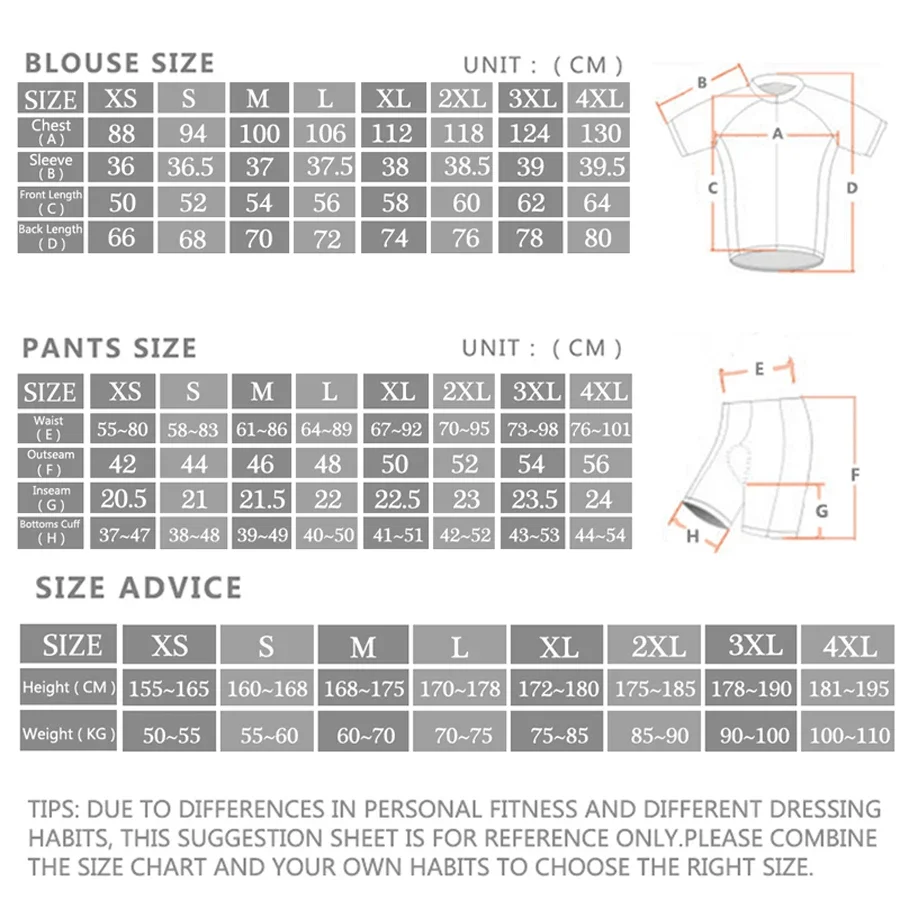 Conjuntos de Jersey de Ciclism - Cycling Bib Shorts reseña y precio
